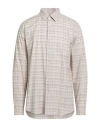 Theory Man Shirt Beige Size Xl Cotton In Neutral