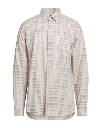 Theory Man Shirt Beige Size Xl Cotton In Neutral