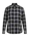 Theory Man Shirt Black Size L Cotton In Gray