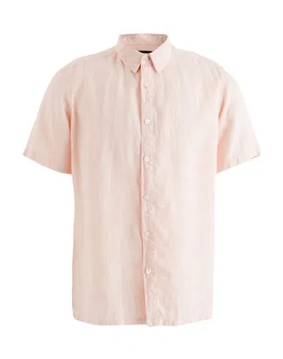 Theory Man Shirt Coral Size M Linen In Pink