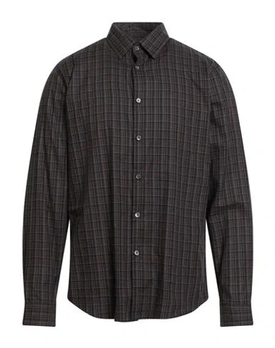 Theory Man Shirt Dark Brown Size M Cotton