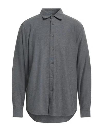 Theory Man Shirt Grey Size L Cotton In Gray