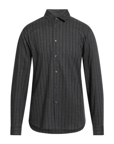 Theory Man Shirt Grey Size S Cotton In Gray