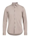 Theory Man Shirt Khaki Size S Cotton, Polyester In Neutral