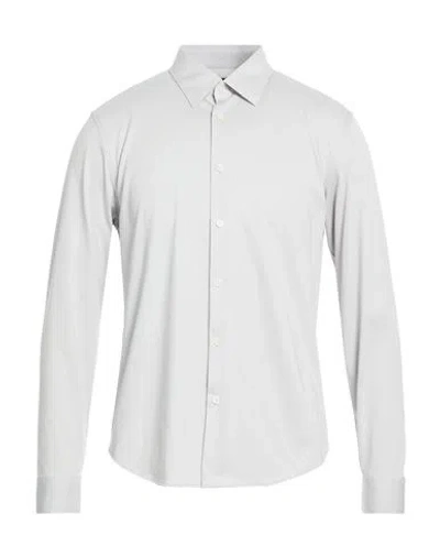 Theory Man Shirt Light Grey Size S Cotton, Polyester In Pattern