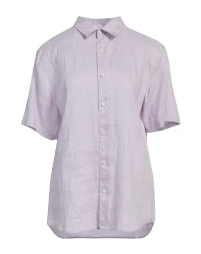 Theory Man Shirt Lilac Size M Cotton, Elastane In Purple
