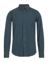Theory Man Shirt Navy Size S Cotton, Polyamide, Elastane In Blue