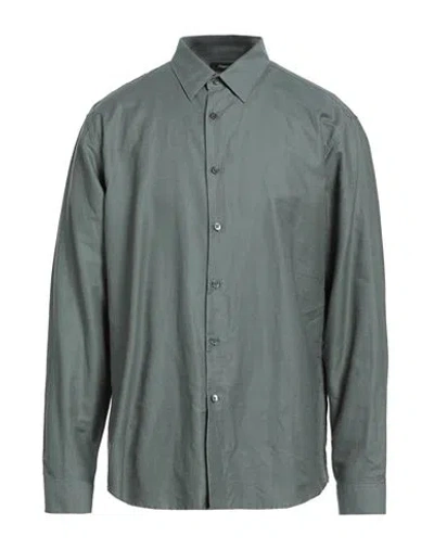 Theory Man Shirt Sage Green Size Xl Linen, Cotton