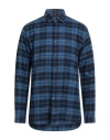 Theory Man Shirt Slate Blue Size L Cotton In Blue