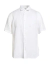 Theory Man Shirt White Size L Cotton, Elastane In White