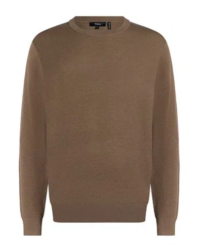 Theory Man Sweater Brown Size Xxl Merino Wool