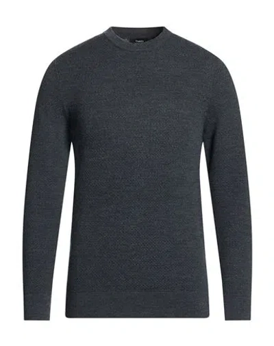 Theory Man Sweater Charcoal Size S Merino Wool In Black