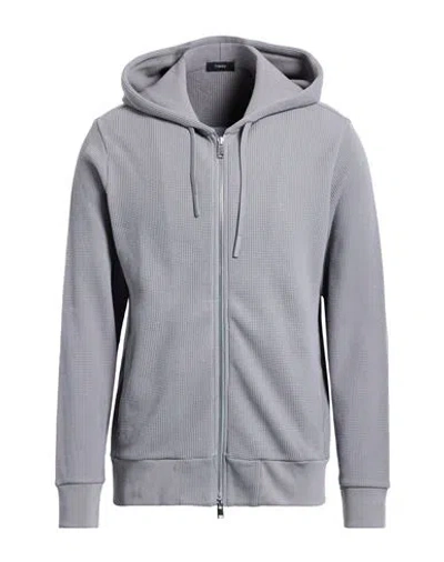 Theory Man Sweater Grey Size L Cotton, Polyester In Gray