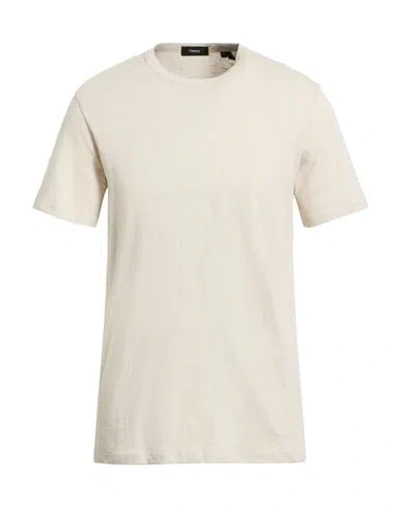 Theory Man T-shirt Beige Size L Cotton In Neutral