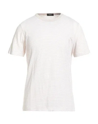 Theory Man T-shirt Beige Size L Cotton In Neutral
