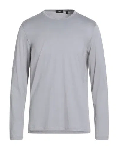 Theory Man T-shirt Grey Size M Cotton In Gray
