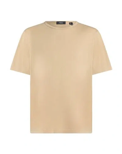 Theory Man T-shirt Beige Size S Pima Cotton In Neutral