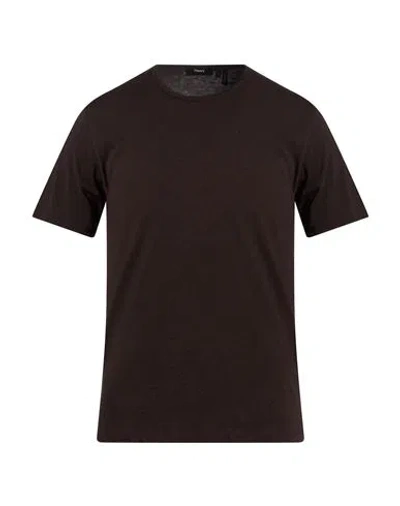 Theory Man T-shirt Brown Size S Cotton