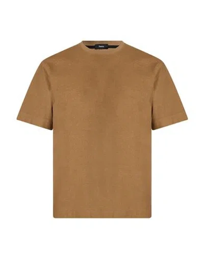 Theory Man T-shirt Camel Size Xs Cotton In Nude
