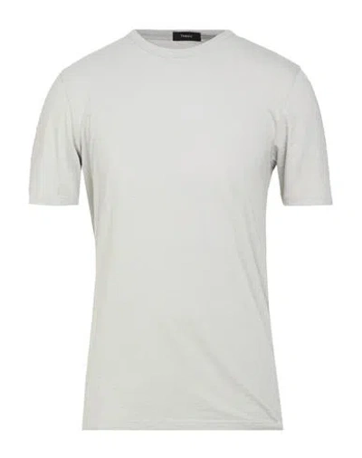 Theory Man T-shirt Light Grey Size S Cotton In White