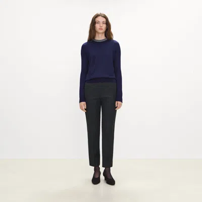 Theory Marcee Cropped Pull-on Pant In Sleek Flannel In New Charcoal Melange