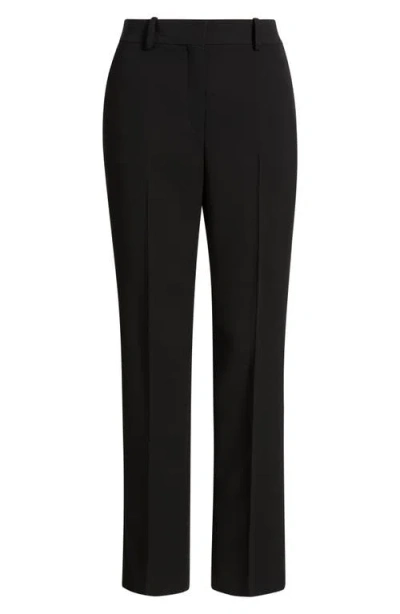 Theory Pleated-front Virgin Wool Pants In Black