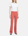 Theory Max C3 Stretch Wool Sevona Pants In Orange Light Cranberry In Multi