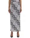 Theory Snakeskin Print Silk Slip Skirt In Grey