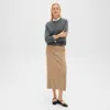 Theory Maxi Trouser Skirt In Wool-blend Flannel In New Camel