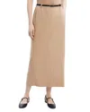 Theory High Waisted Trouser Skirt In Brown