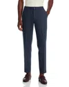 Theory Mayer Drawstring Flannel Jaspe Elasticated Waist Trousers In Blue