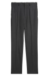 Theory Mayer Herringbone Wool Blend Flannel Dress Pants In Charcoal Multi