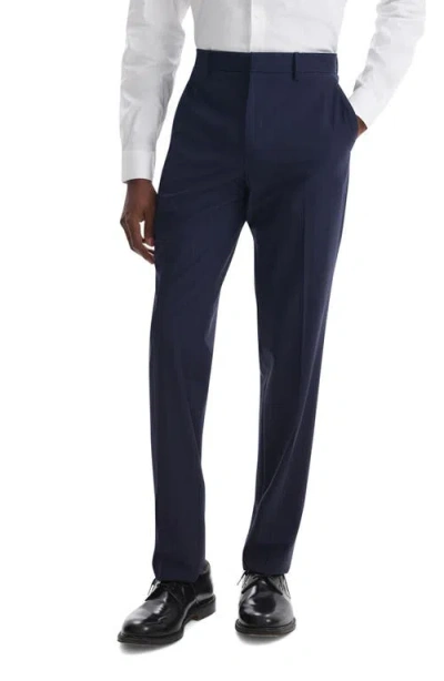 Theory Mayer Pinstripe Slim Fit Stretch Wool Dress Pants In Navy - G0f