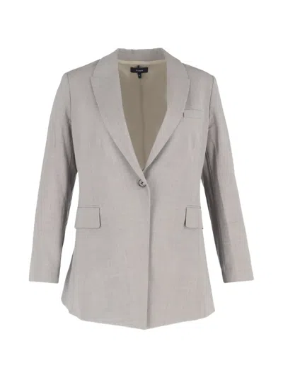 Pre-owned Theory Mélange-effect Single-breasted Blazer In Gray