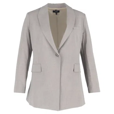 Theory Mélange-effect Single-breasted Blazer In Grey Wool In Gray