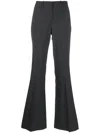 Theory Wool-blend Flared Trousers In Grey