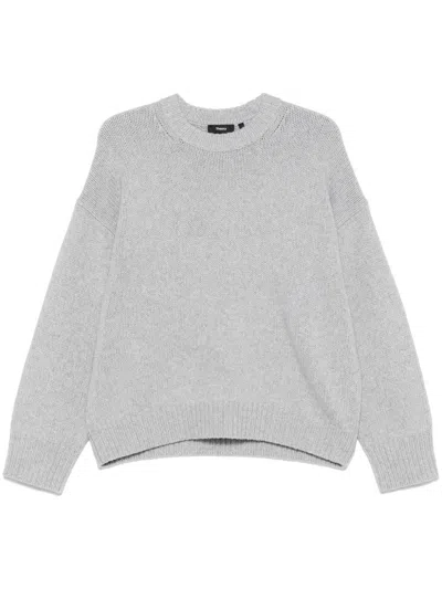 Theory Mélange-effect Sweater In Grey