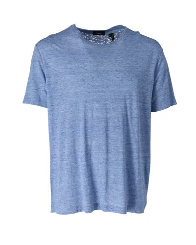 Theory Melange T-shirt In Blue Linen