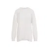 THEORY THEORY MELANGE WHITE CASHMERE PULLOVER