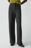 Theory Mélange Wide Leg Pants In Gray