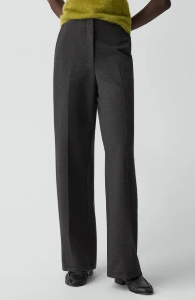 Theory Mélange Wide Leg Pants In Gray