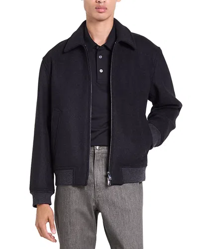 Theory Melton Wool Bomber Jacket In Blue