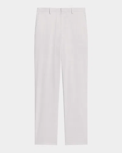 Theory Men & Apos;s Organic Linen Straight Leg Flat-front Trousers In White