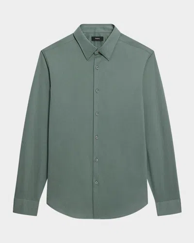Theory Sylvain Shirt In Structure Knit In Green
