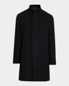 Theory Men's Belvin Melton-textured Wool-blend Coat In Black