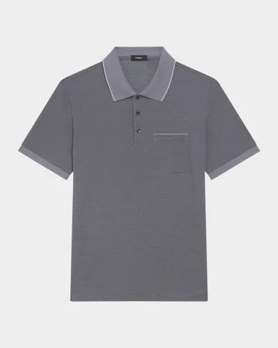 THEORY MEN'S BIRDSEYE PIQUE POCKET POLO SHIRT