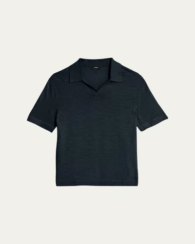 Theory Men's Brenan Knit Polo Shirt In New Baltic