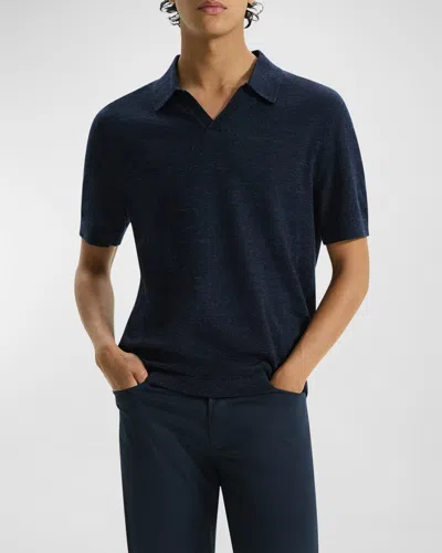 Theory Men's Brenan Knit Polo Shirt In New Baltic