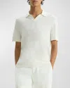 Theory Brenan Linen-blend Polo Shirt In White