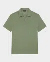 Theory Brenan Linen Blend Polo In Green